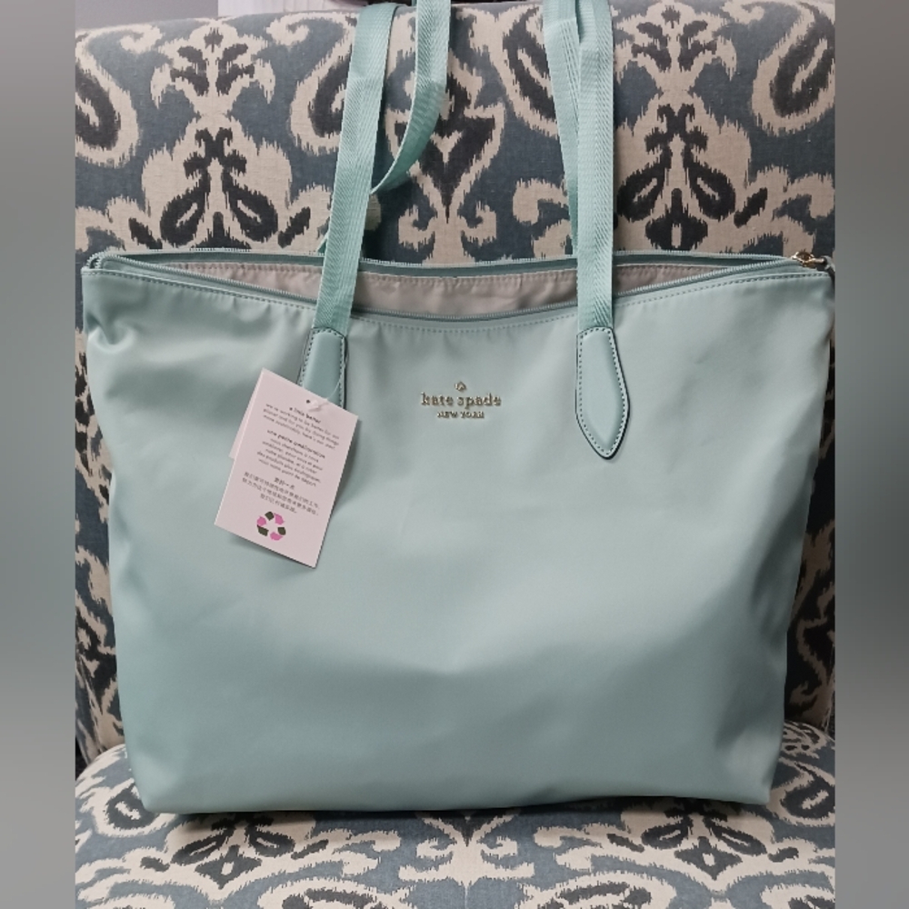 Kate Spade Kitt Nylon Medium Tote - color Blue Glow